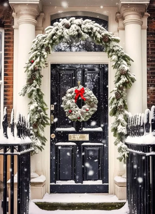 The front door is the perfect place to start your Christmas decorations