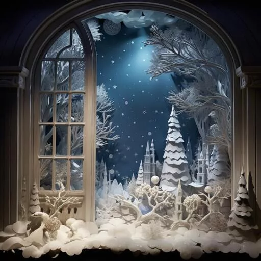 Whimsical winter palace window display