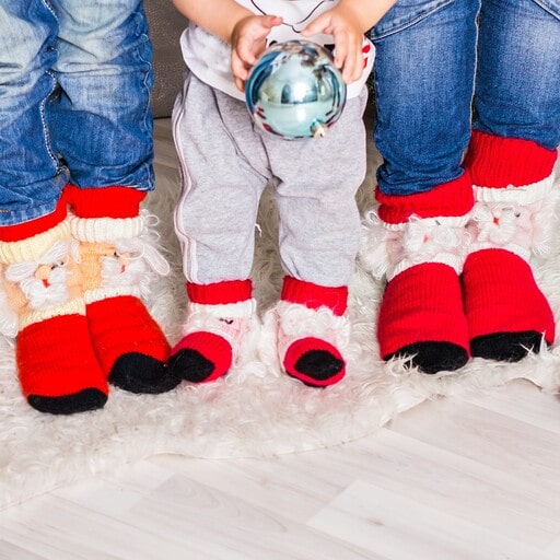 Cozy, thick and soft socks in Christmas colors for kids
