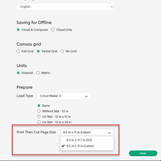 How to adjust the Cricut Print and Cut size