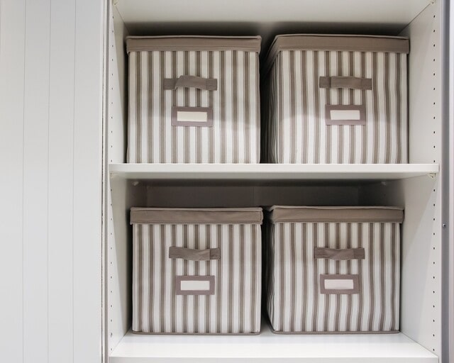 Use cloth boxes to organize your craft supplies