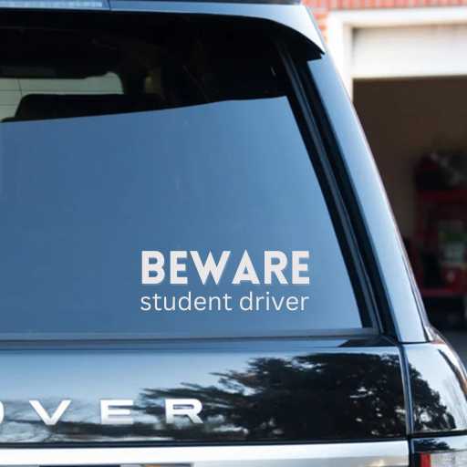 Sticky Expressions Student Driver Stickers For Car (2-Pack) - Waterproof, Durable Decal For New Drivers