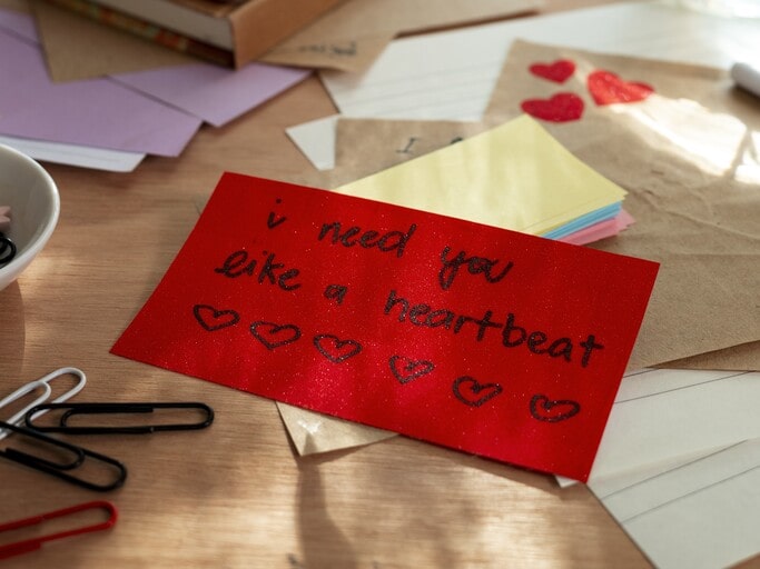 Create a handwritten note with Valentine Pick Up Lines
