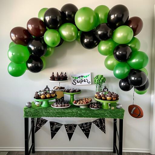 Black and green decoration