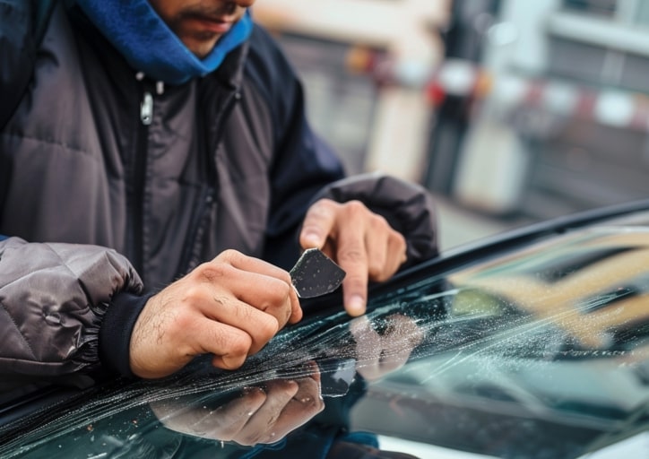 Using sharp objects may scratch your windshield