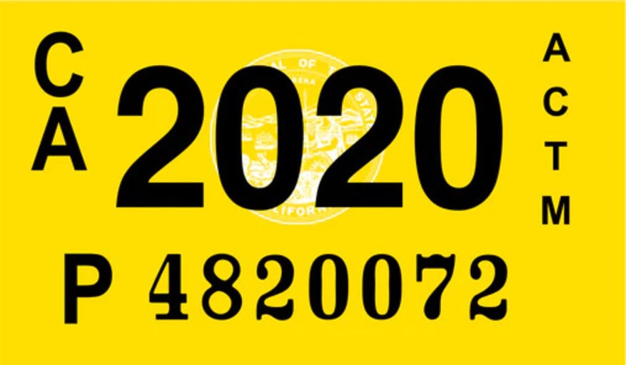 California License Plate Stickers 2020