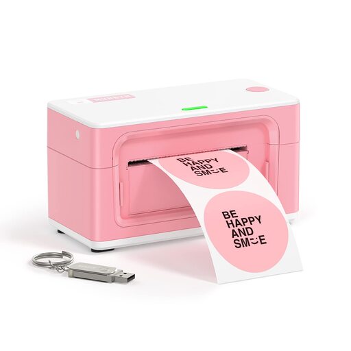 MUNBYN Pink Shipping Label Home Printer