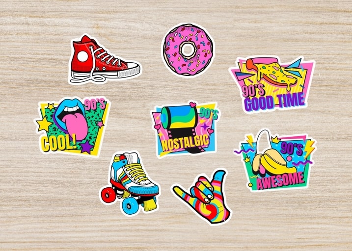 Custom vinyl die cut stickers as party favors