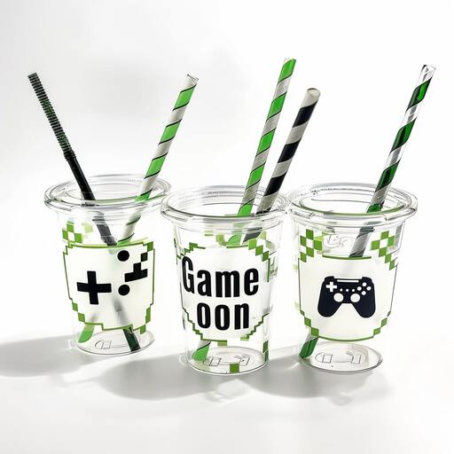 Decorate clear plastic cups with CustomAny's Transfer stickers