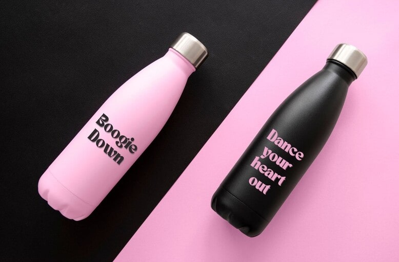 Personalized water bottles with UV DTF stickers