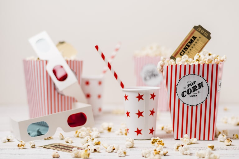 Popcorn boxes for a movie themed party