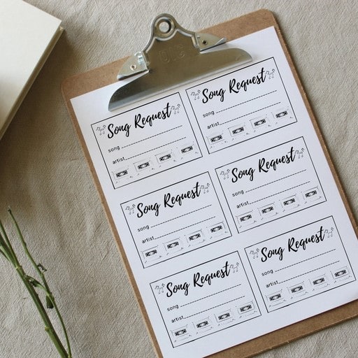 Prepare Song Request Board for your guests