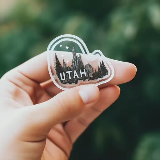 Clear vinyl stickers with a transparent background