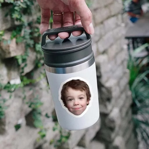 Custom Face Photo Stickers for Water Bottles