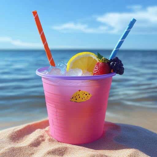 Mini beach buckets to bring fun to a Anything but a Cup party