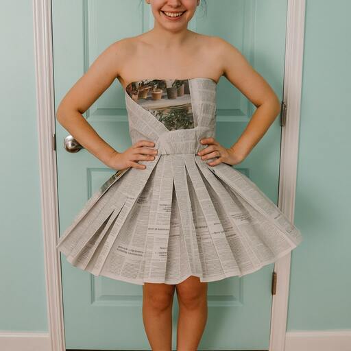 Top 10 Hilarious Ideas for Your Anything But Clothes Party Outfit 4 Newspaper Dress