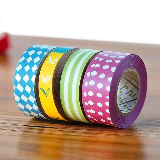 Use Washi tape to add colorful patterns to a plain container