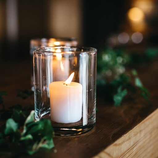 Use a large candle holder to hold your drink