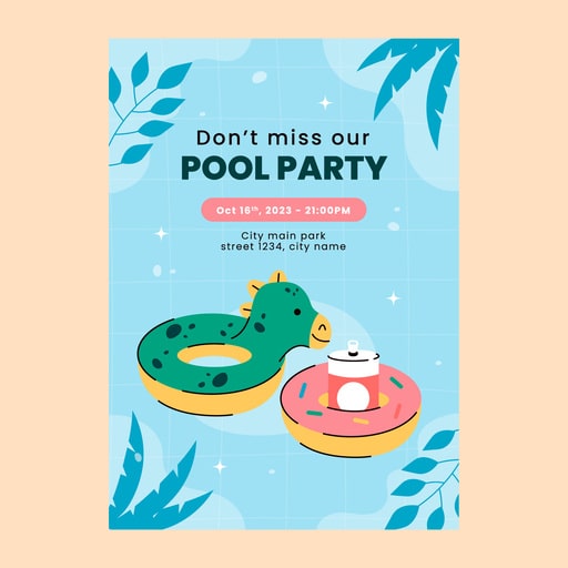 Cute invitation for pool parties