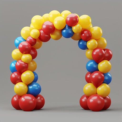 It's easy to create a balloon arch in Mario’s signature colors