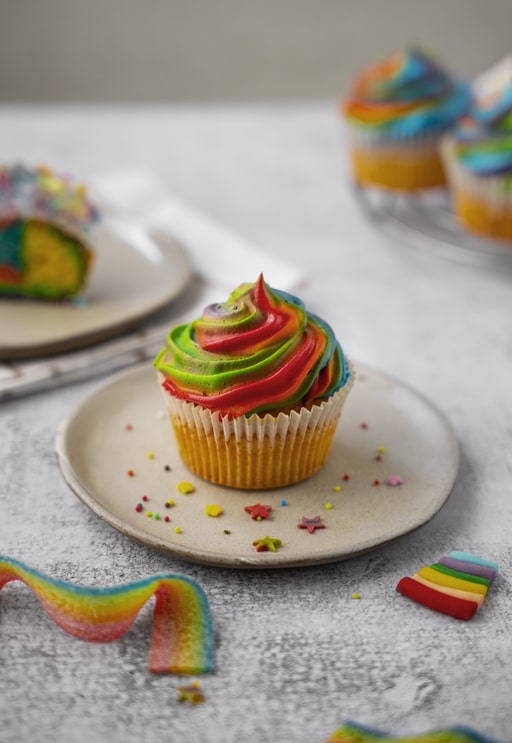 Rainbow cupcakes for Coming out party