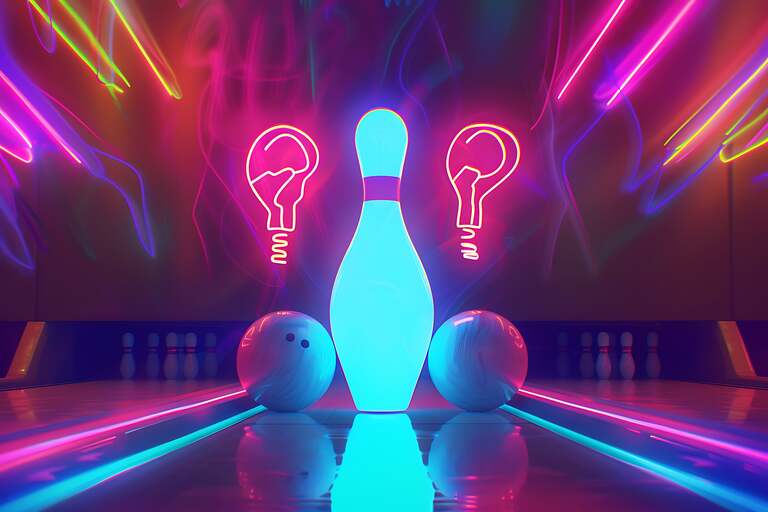 Use glow-in-the-dark bowling pins and balls