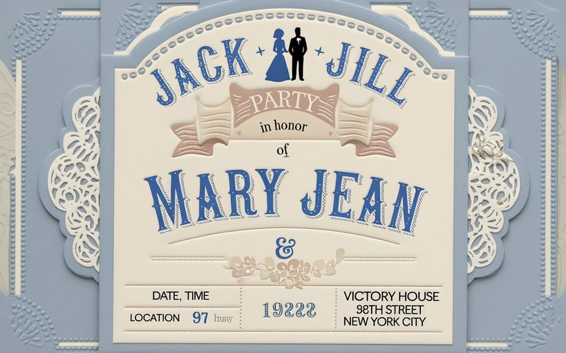 Vintage Jack and Jill party invitation idea