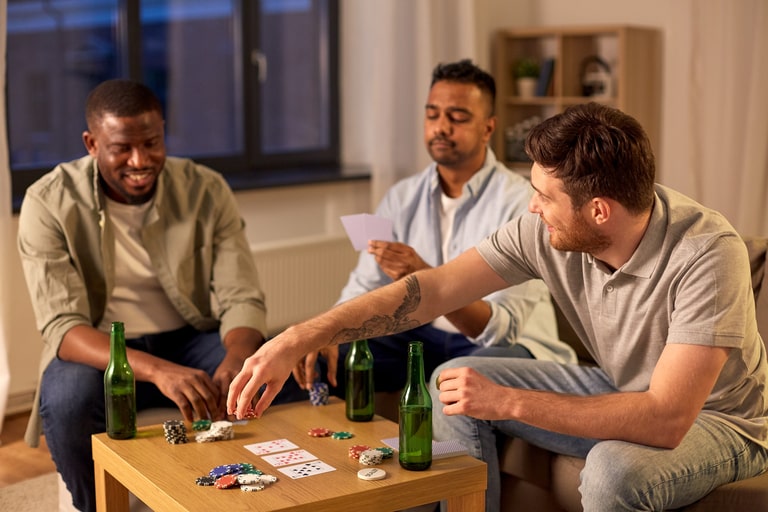 A poker night at home will be the best treat after divorce