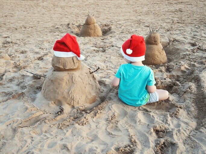 Building Sand Snowman