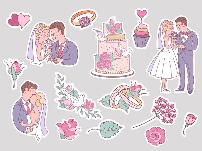 Using personalized stickers to make your own engagement party invitations