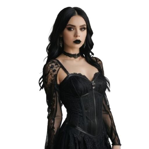 Black gothic dresses with lace for women