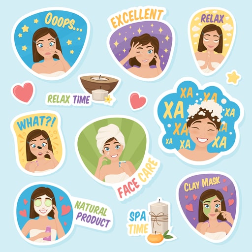 Die-cut spa-themed stickers