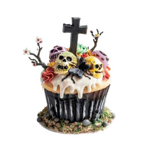 Graveyard-themed cupcakes