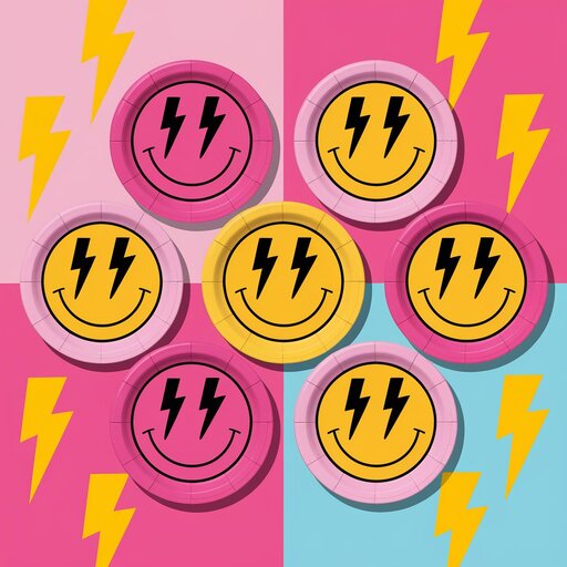 Iconic Retro Happy Face Plates