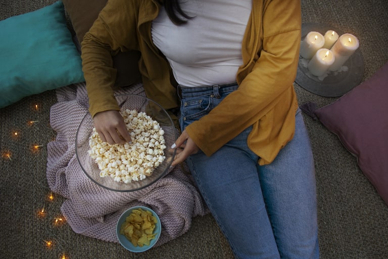 Serve popcorn and other snacks