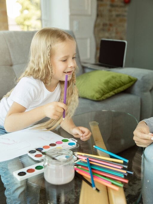 Coloring Station for kids at Cocomelon birthday party