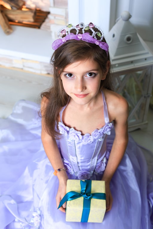 Little princess in purple dress