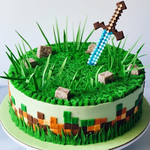 Minecraft birthday cake