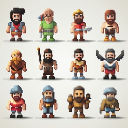 Mini Figures in Pixel style