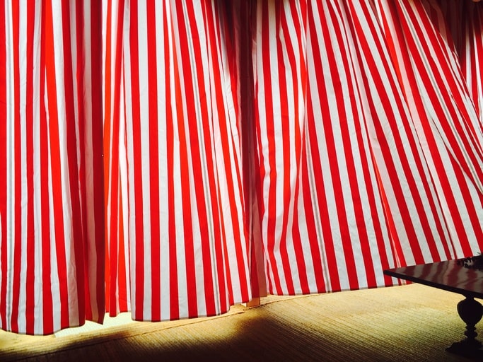 Red-and-White Striped Curtains