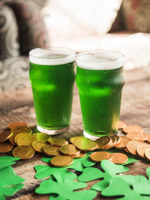 These glasses of green beer will look more interesting with gold or yellow DTF transfer stickers