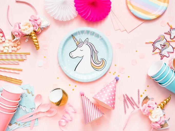 Unicorn themed tableware