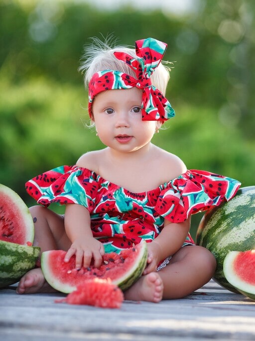 Watermelon outfit for the little girl