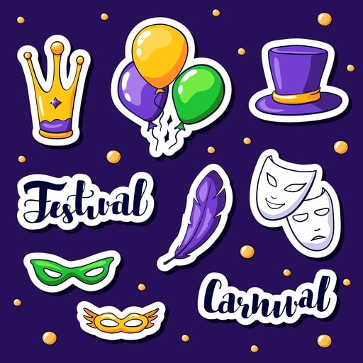 Use transfer stickers with Masquerade themed designs