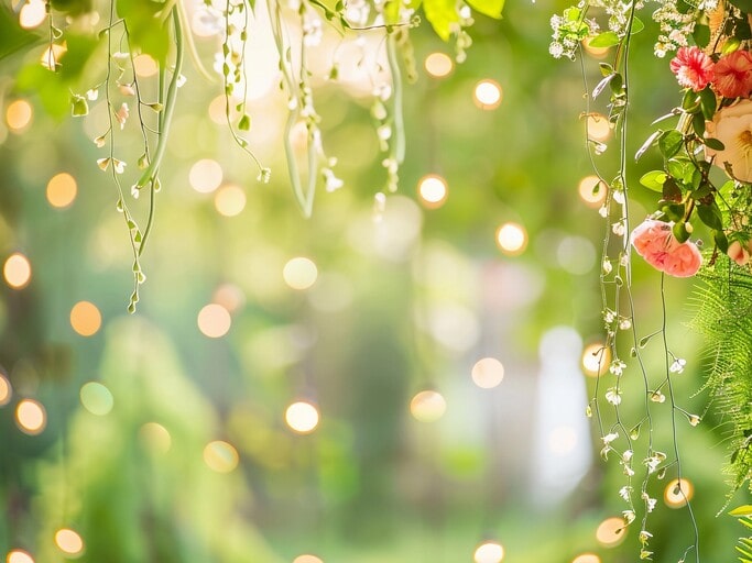 Garden Fairy Party with Fresh flowers and Twinkling fairy lights