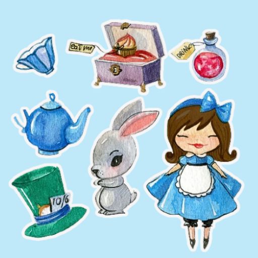 Alice in Wonderland Tea Party: 30 Dreamiest & Craziest Ideas 9 Alice in Wonderland Custom Sticker Sets
