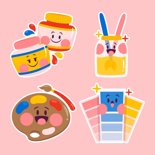 Paint Party for Kids: 5 Things You Need for a Stress-Free Event 7 Artist-themed die cut stickers
