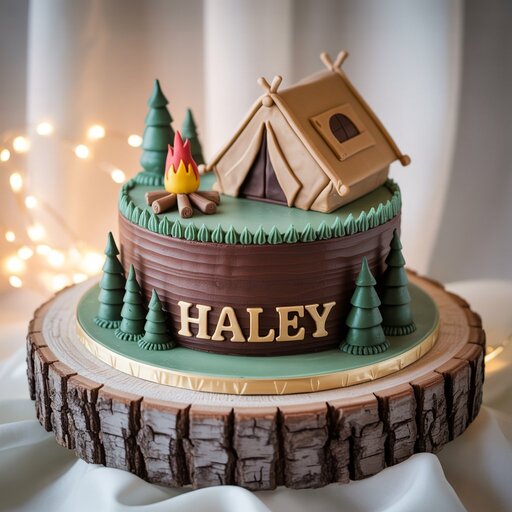 Host the Perfect Camping Birthday Party: 28 Decorations, Food, and Games 3 Campfire Birthday Cake