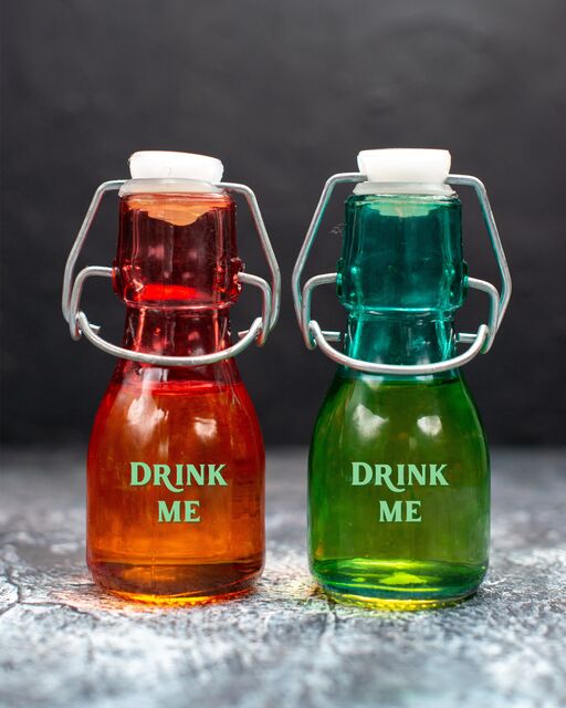 Alice in Wonderland Tea Party: 30 Dreamiest & Craziest Ideas 6 “Drink Me” Potion Bottles