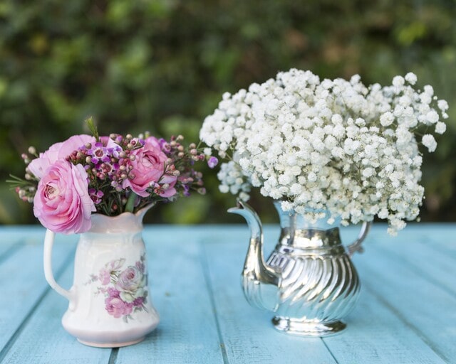 Perfect Tea Party Bridal Shower: 6 Steps & 36 Elegant Ideas You Need 3 Floral Centerpiece in Teapots